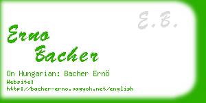 erno bacher business card
