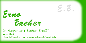 erno bacher business card